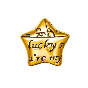 You Are My Lucky Star Charm European Bead Gold Sterling Silver Ginger Lyne Collection - 1 of 4