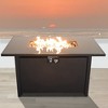 Mondawe 25" H x 42" W Steel Outdoor Weather-Resistant Dark Grey Fire Pit Table with Lid - 2 of 4