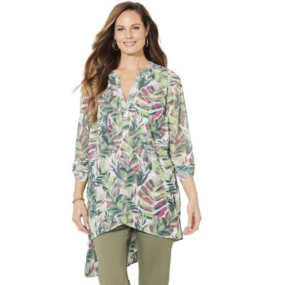 Catherines Women's Plus Size Beaded Beauty Asymmetrical Tunic