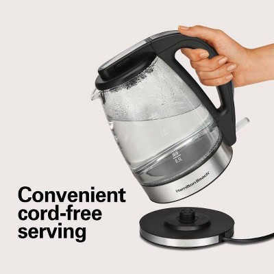 Hamilton Beach 1.7L Glass Electric Kettle with LED Indicator