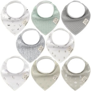 8pk Organic Baby Bandana Bibs, Baby Drool Bibs for Baby Boy, Girl, Baby Bibs for Infant, Newborn - 1 of 4
