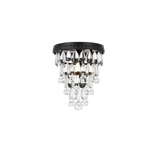 Elegant Lighting Nordic 1 light black flush mount - 1 of 4