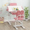 Tangkula Kid's Study Desk & Chair Set w/Tilt Desktop Book Stand Footrest Bar for Toddlers - 3 of 4