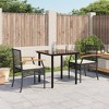 vidaXL Garden Dining Set Black PE Rattan 3 Piece Set Removable Covers - 31.5" Table Length Black 2 Items - 2 of 4