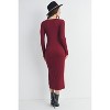 Hello Miz Women's Ribbed Long Sleeve Scoop Neck Maternity Midi Dress - 3 of 4