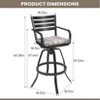 Pellebant 2PC Outdoor Cast Aluminum Swivel Bar Stool with Sunbrella Cushion - 3 of 4