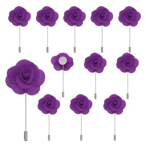 Unique Bargains Camellia Boutonnieres Pins for Formal Party Easy to Use Artificial Flowers 12pcs - 1 of 4