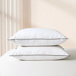 APSMILE 100% Organic Cotton Cover Feather Down Pillows 3-Chamber Hybrid Feather Down Core Bed Pillows - 1 of 4