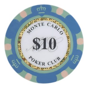 Slickblue 25-Pack Monte Carlo 14g Poker Chips, Clay Composite, Holo Inlay, Casino Style Set, Multi-Color, $1-$10,000 - 1 of 3