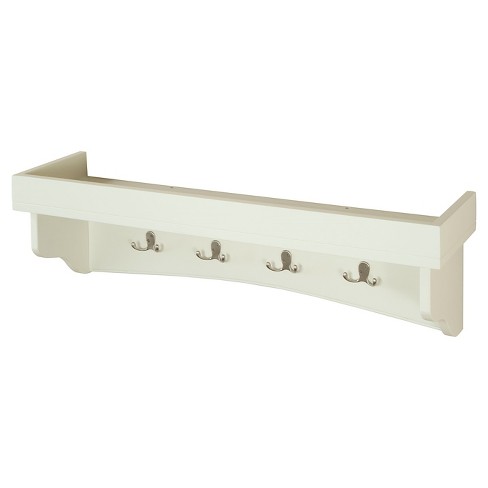 Alaterre Furniture Shaker Cottage Storage Coat Hook with Cabinet