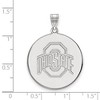 Black Bow Jewelry 14k White Gold Ohio State Buckeyes NCAA Extra Large Pendant - 2 of 3