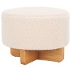 Riah Faux Shearling Round Ottoman - OTT4503 - Safavieh - 3 of 4