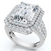 Pompeii3 Certified 6Ct Aria Emerald Diamond Engagement Ring 14k Gold/Platinum Lab Created - 3 of 4