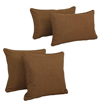Mocha Indoor/Outdoor Corded Throw Pillow Set