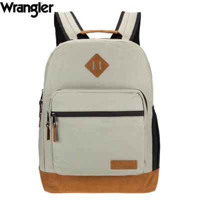 Wrangler Yellowstone 18.5" Backpack for Womens Mens Kids, Classic Logo Water Resistant Casual Daypack for Travel with Padded Laptop Notebook Sleeve