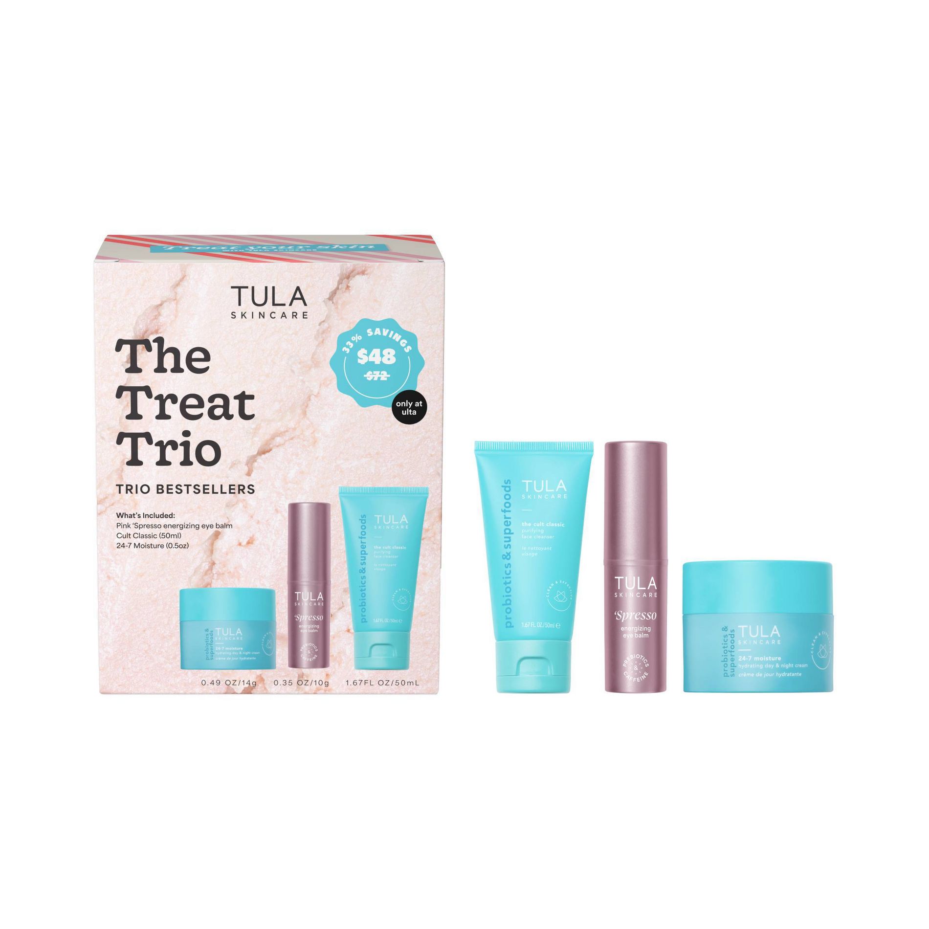TULA SKINCARE The Treat Trio Bestsellers Kit - 2.5oz - Ulta Beauty