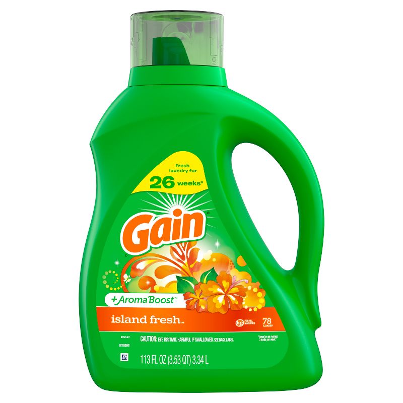 Gain + Aroma Boost Island Fresh Scent HE Compatible Liquid Laundry Detergent, 3 of 11