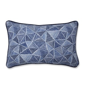 Stitches Ocean Lumbar Throw Pillow - Pillow Perfect, Beige Blue