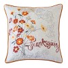 Kumasinova 20" Square Thanksgiving Embroidered Floral Bed Pillows,Seasonal Couch Pillows with Grateful Theme,Decorative Pillows for Bed and Sofa,Rust - 2 of 4