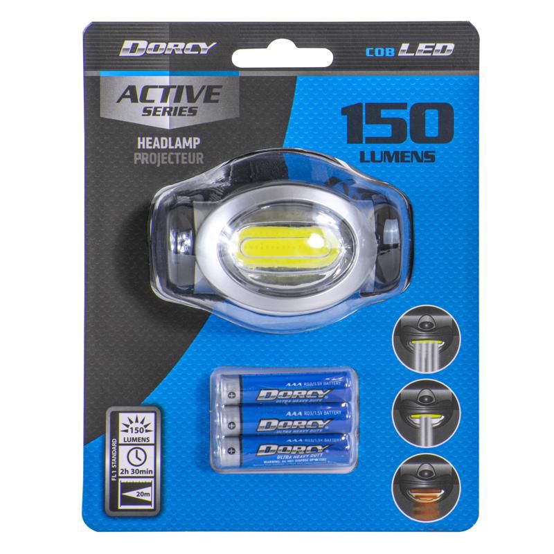 Dorcy 150 lm Black LED Headlight AAA Battery, 1 of 2