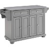 HomeStock  Alexandria Stainless Steel Top Rolling Kitchen Island Storage Cart, Microwave Stand, Gray - 2 of 4