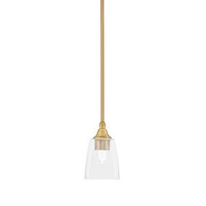 Toltec Lighting Any 1 - Light Pendant in  New Aged Brass with 4.5" Square Clear Bubble Shade - 1 of 1