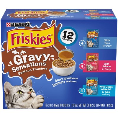 Purina Friskies Gravy Sensations Wet Cat Food Seafood Pouches with