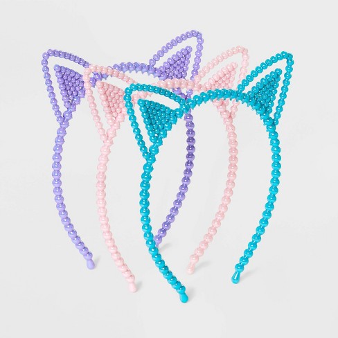 Girls' 3pk Beaded Headbands With Cat Ears - Cat & Jack™ : Target