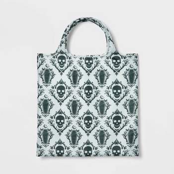 Checkered Floral Ghost Halloween Personalized Tote Bag DIY Kits