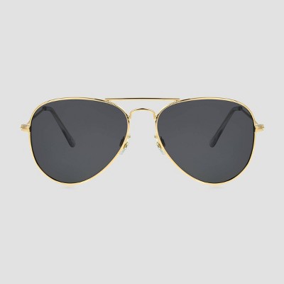 Women's Aviator Polarized Sunglasses - A New Day™ Gold