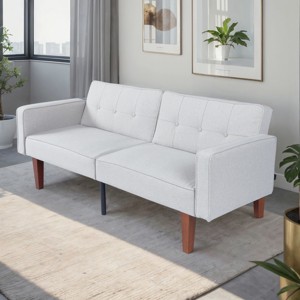 DOMETOUR Adjustable Backrest Modern Sofa, Solid Wood Frame Convertible Sofa Bed for Living Room - 1 of 4