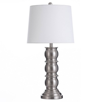 Turned Brushed Steel Table Lamp with Touch Switch - StyleCraft