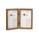 Lawrence Frames 766046D Nutmeg Wood 4x6 Hinged Double Picture Frame 