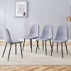 CAVINAS Set of 4 Modern Linen-Cotton Dining Chairs, Kitchen Side Chair with Gold Metal Legs - 2 of 4