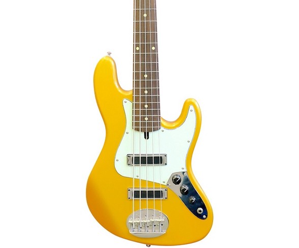 Lakland Skyline J-Sonic Rosewood Fretboard 5-String Electric Bass Guitar Shoreline Gold