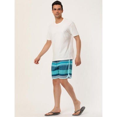 INSPIRE CHIC Men's Summer Drawstring Contrast Color Blue Swim Shorts Blue 32 — фото 4