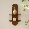 Attop Modern Wall Shelf with Arched Wood Design Mid-Century Double Floating Rainbow Shelves - 2 of 4