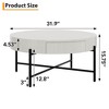 Wood Round Coffee Table with Drawers Circle Living Room Table - 2 of 4