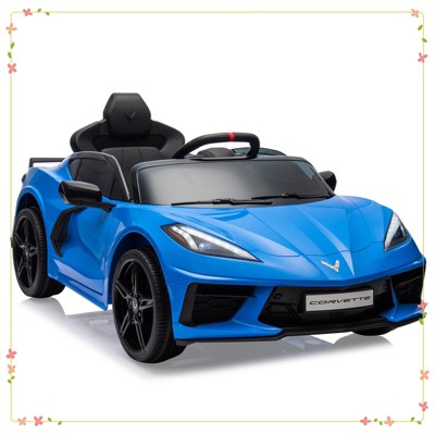 Ride on Sports Car 12V Battery Powered Car for Kids Licensed Corvette Toddles Electric Car Toy with Remote Control