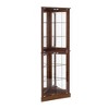 Alilang 26.00 Inch Wooden Corner Curio Cabinet with Glass Shelves and Display Doors-Walnut - 3 of 4