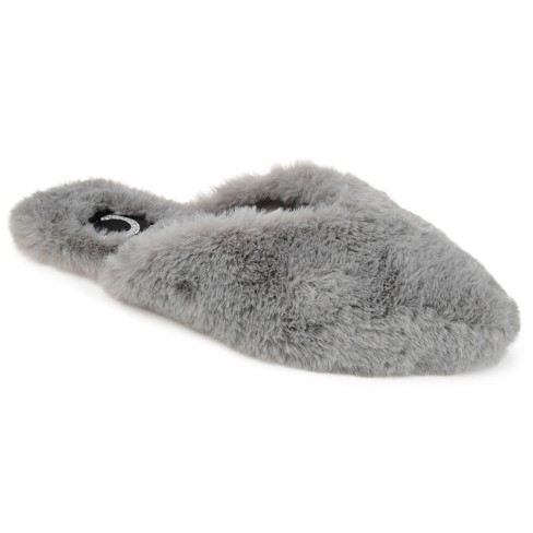 Journee Collection Women's Faux Fur Sundown Slipper Grey 12 : Target