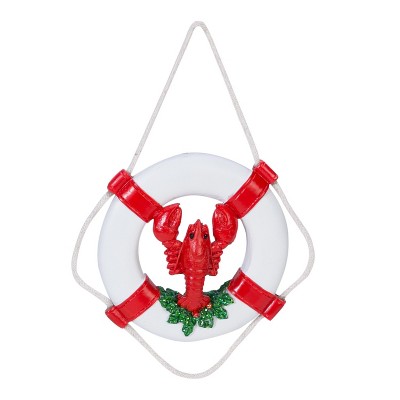 Beachcombers Life Ring with Lobster Christmas Ornament