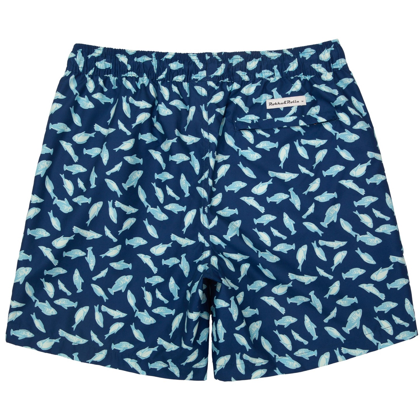 Мужские шорты Rokka&Rolla 7'' Pattern Swim Shorts with Compression Liner-Blue Tropical Print, size Medium, цвет: Тёмно-синий — фото 3