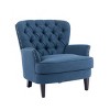 Vintage Upholstered Accent Chair,Lounge Chair with Wood Legs and Curved Backrest,Nailhead Trim Chair for Living Room or Office-Baofuwish - 3 of 4