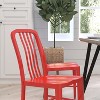 Merrick Lane Santorini 18 Inch Galvanized Steel Indoor/Outdoor Dining Chair with Slatted Back And Powder Coated Finish - 4 of 4