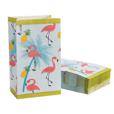 Juvale 36-Pack Flamingo Tropical Summer Themed Party Favor Bag Small Gift Bags for Kids, 5.1 x 8.7 in