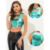INSPIRE CHIC Women's Metallic Sleeveless Cut Out Party Holographic Crop Tank Tops - 2 of 4