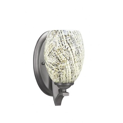 Toltec Lighting Zilo 1 - Light Sconce in  Graphite with 5" Natural Fusion Shade