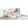 Vynxaria Twin Size Wood Platform Bed with Guardrails and Two Storage Drawers in White - 4 of 4