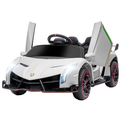 White 12V Lamborghini Veneno Kids Ride-On Car with Remote Control